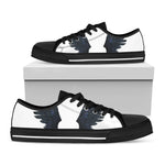 Black Demon Wings Print Black Low Top Shoes 