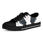 Black Demon Wings Print Black Low Top Shoes 