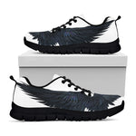 Black Demon Wings Print Black Sneakers