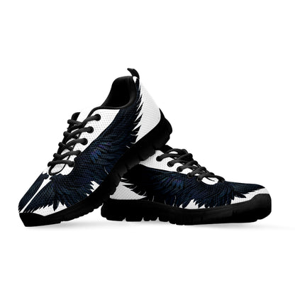 Black Demon Wings Print Black Sneakers