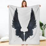Black Demon Wings Print Blanket