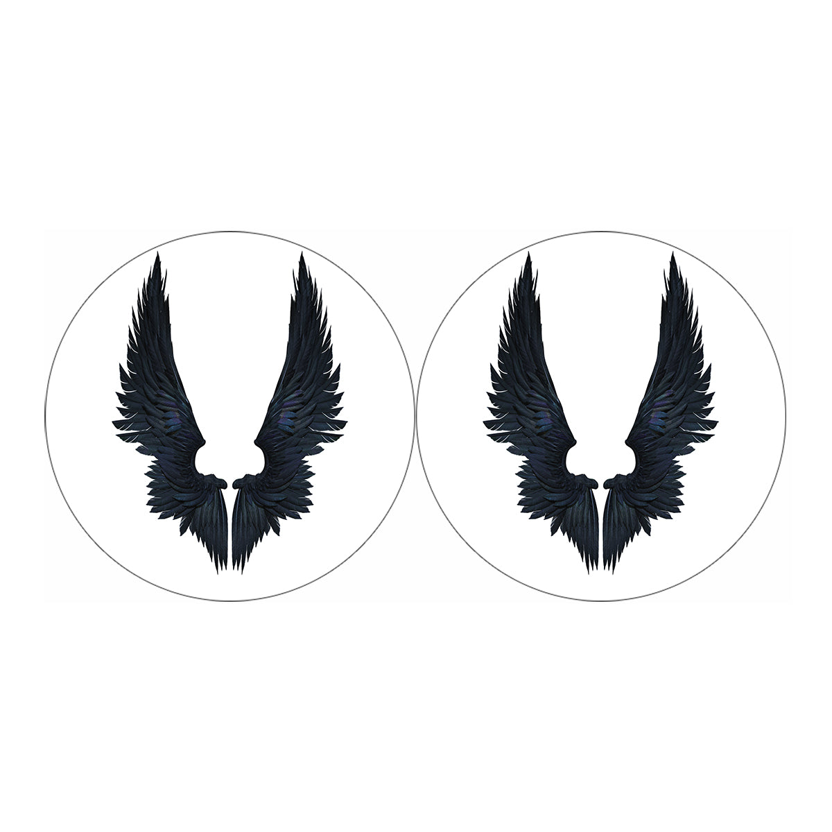 Black Demon Wings Print Car Coasters