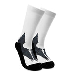 Black Demon Wings Print Crew Socks