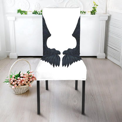 Black Demon Wings Print Dining Chair Slipcover