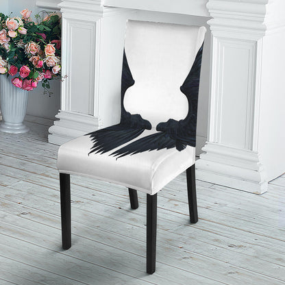 Black Demon Wings Print Dining Chair Slipcover