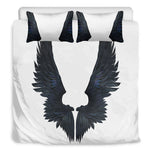 Black Demon Wings Print Duvet Cover Bedding Set
