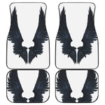 Black Demon Wings Print Front and Back Car Floor Mats
