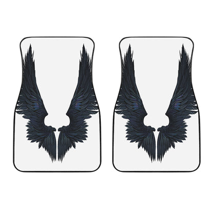 Black Demon Wings Print Front Car Floor Mats