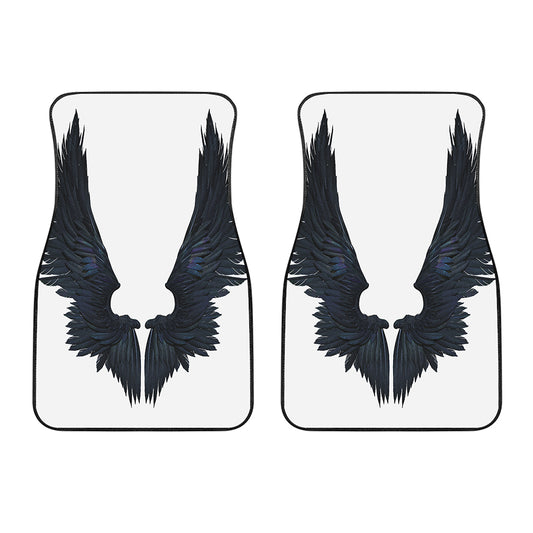 Black Demon Wings Print Front Car Floor Mats