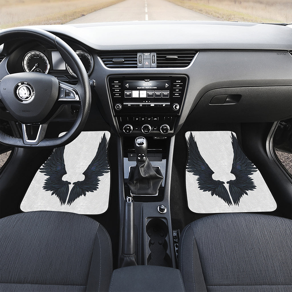 Black Demon Wings Print Front Car Floor Mats