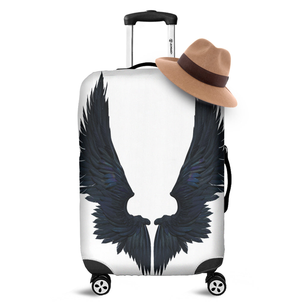Black Demon Wings Print Luggage Cover