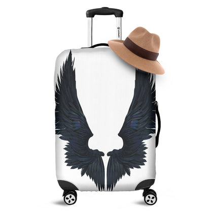 Black Demon Wings Print Luggage Cover
