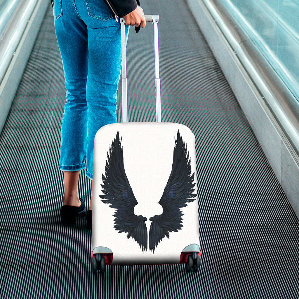 Black Demon Wings Print Luggage Cover