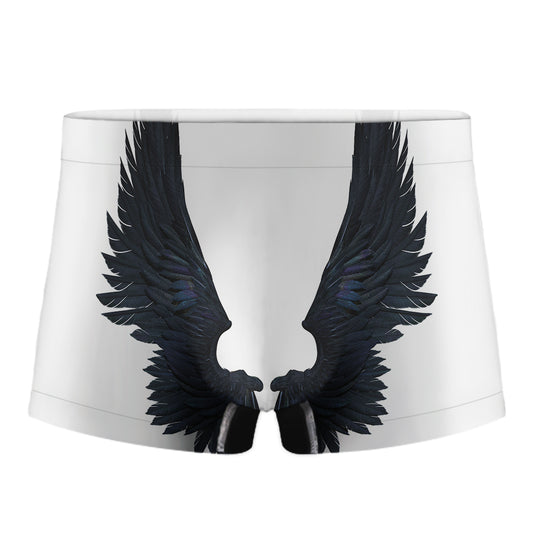 Black Demon Wings Print Men's Boxer Briefs