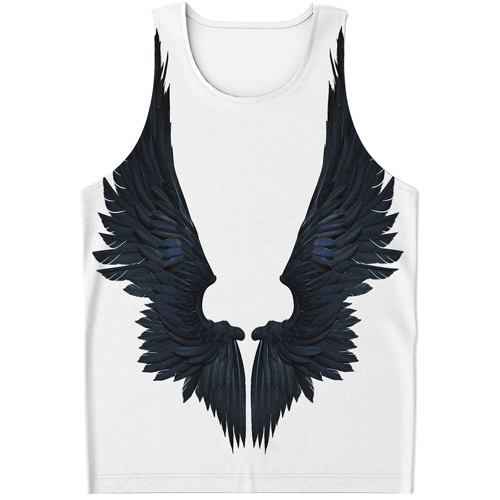 Black Demon Wings Print Men's Tank Top