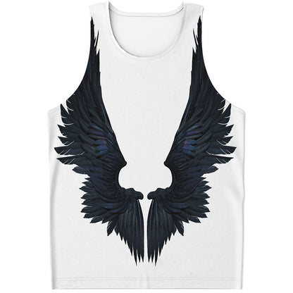 Black Demon Wings Print Men's Tank Top