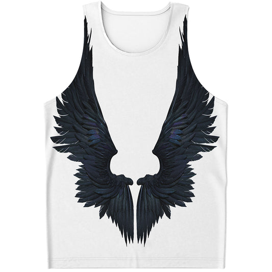 Black Demon Wings Print Men's Tank Top