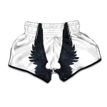 Black Demon Wings Print Muay Thai Boxing Shorts