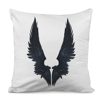 Black Demon Wings Print Pillow Cover