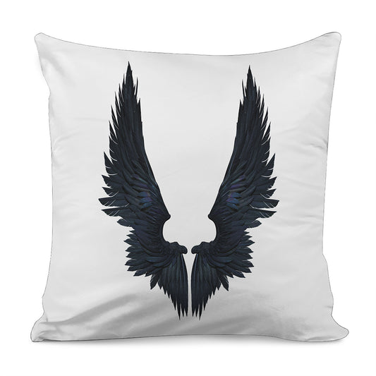 Black Demon Wings Print Pillow Cover
