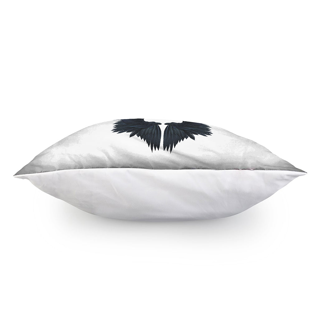 Black Demon Wings Print Pillow Cover