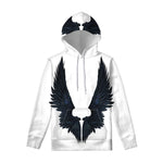 Black Demon Wings Print Pullover Hoodie