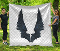 Black Demon Wings Print Quilt