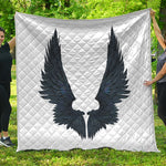 Black Demon Wings Print Quilt