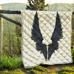 Black Demon Wings Print Quilt
