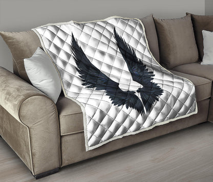 Black Demon Wings Print Quilt