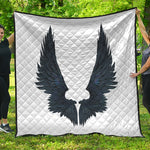 Black Demon Wings Print Quilt