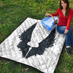 Black Demon Wings Print Quilt