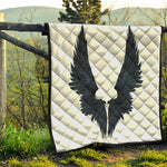 Black Demon Wings Print Quilt
