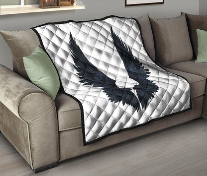 Black Demon Wings Print Quilt