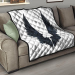 Black Demon Wings Print Quilt