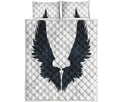 Black Demon Wings Print Quilt Bed Set