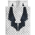Black Demon Wings Print Quilt Bed Set