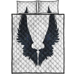Black Demon Wings Print Quilt Bed Set