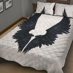 Black Demon Wings Print Quilt Bed Set
