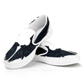 Black Demon Wings Print White Slip On Sneakers
