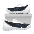 Black Demon Wings Print White Running Shoes