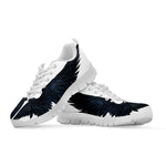Black Demon Wings Print White Sneakers