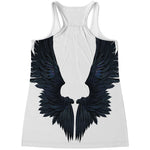 Black Demon Wings Print Women's Racerback Tank Top