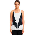 Black Demon Wings Print Women's Racerback Tank Top