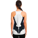 Black Demon Wings Print Women's Racerback Tank Top
