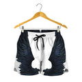 Black Demon Wings Print Women's Shorts