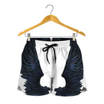 Black Demon Wings Print Women's Shorts