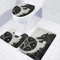 Black Demon Wolf Print 3 Piece Bath Mat Set