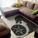 Black Demon Wolf Print Area Rug