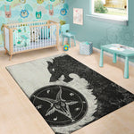 Black Demon Wolf Print Area Rug